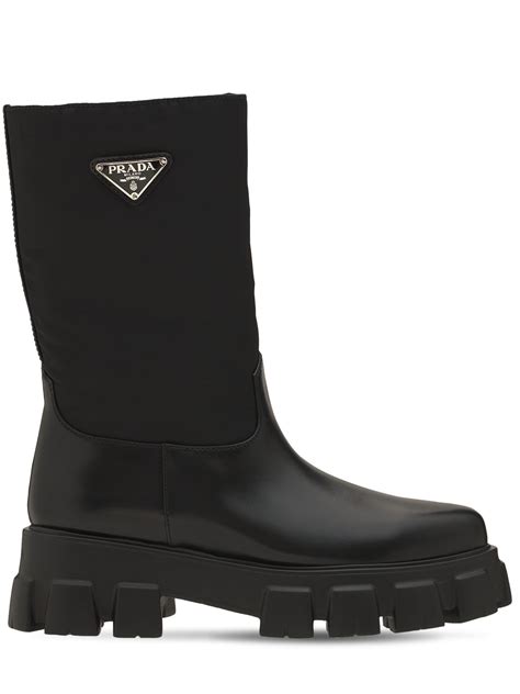 prada leather and nylon boots price|prada genuine leather boots.